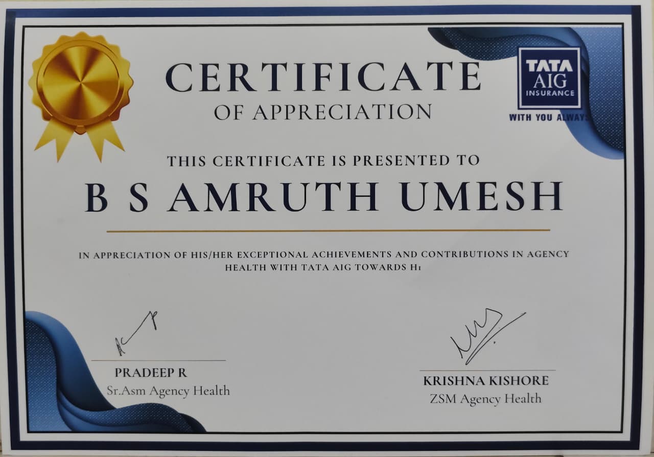 Certificate for Appreciation